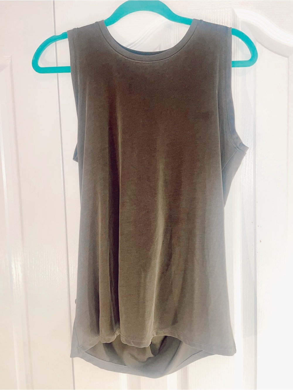 Evolution and Creation Olive Green Sleeveless Tank Top